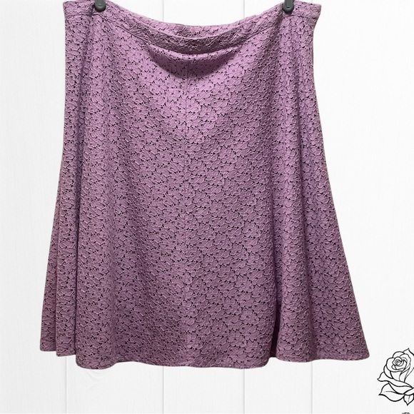 Dialogue Dresses & Skirts - Purple Lace A-Line Midi Skirt